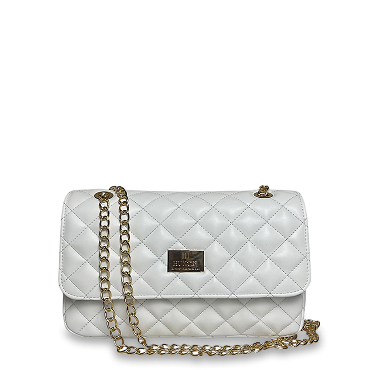 Γυναικεία τσάντα flap Quilted Λευκό
