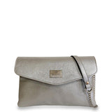 Γυναικεία τσάντα envelope flap Dryon Ασημί