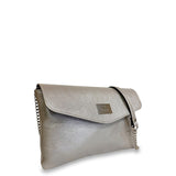 Γυναικεία τσάντα envelope flap Dryon Ασημί