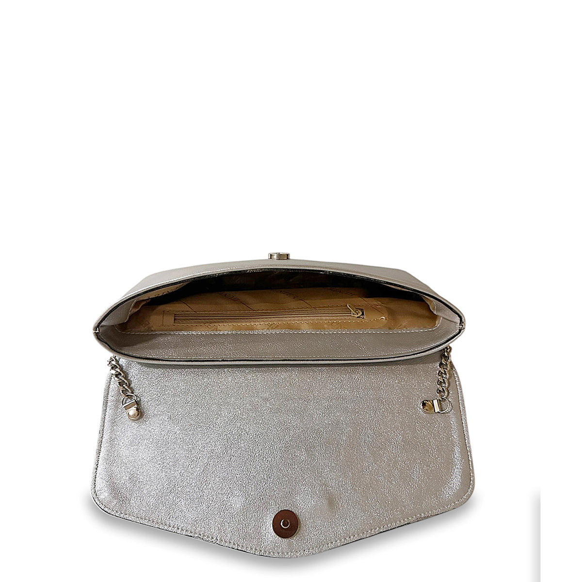 Γυναικεία τσάντα envelope flap Dryon Ασημί