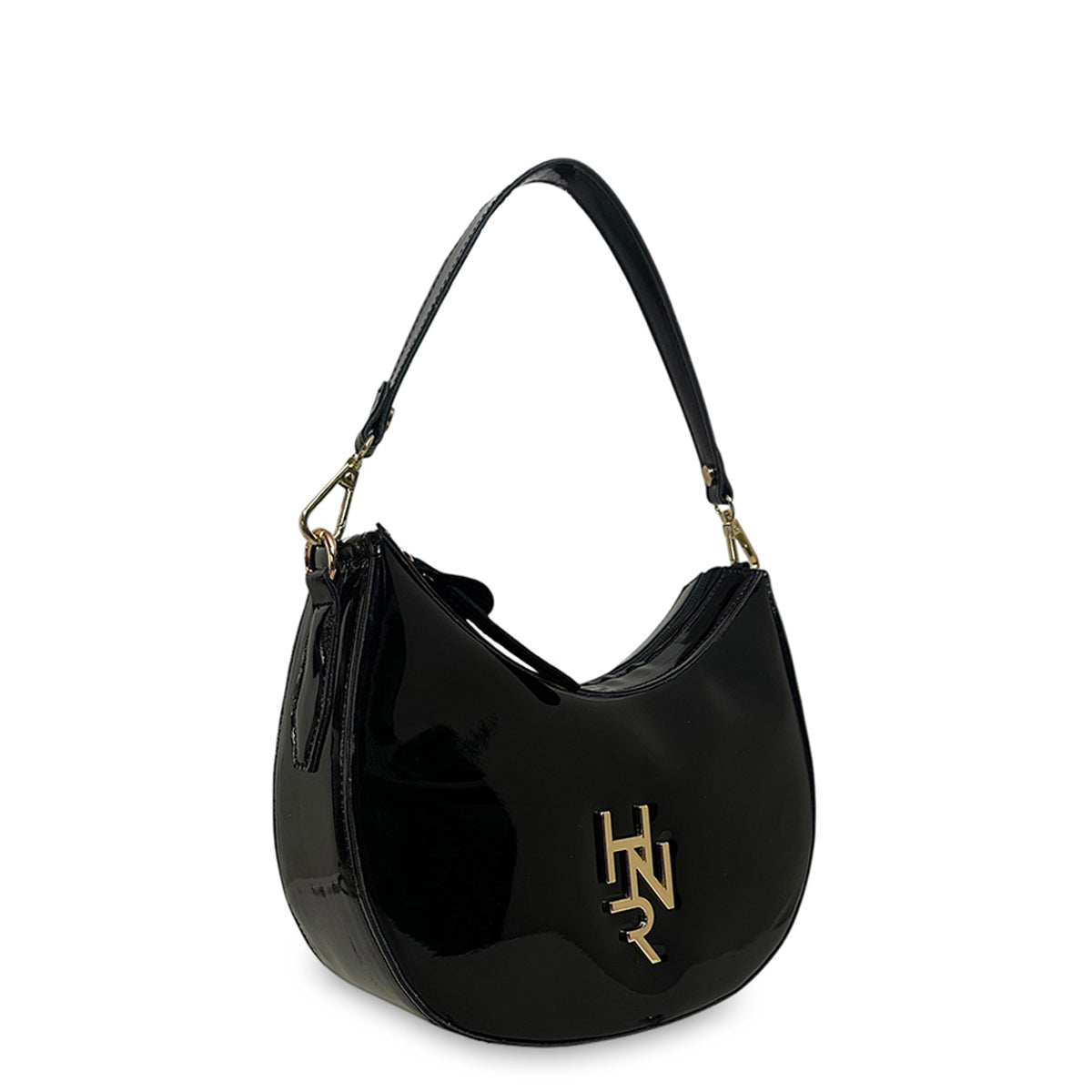 Γυναικεία τσάντα mini hobo Festive Μαύρο Λουστρίνι