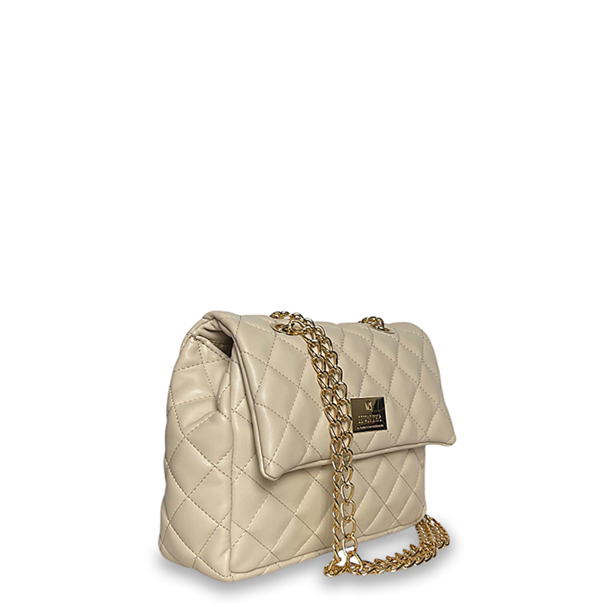Γυναικεία τσάντα ώμου mini flap Quilted Μπεζ