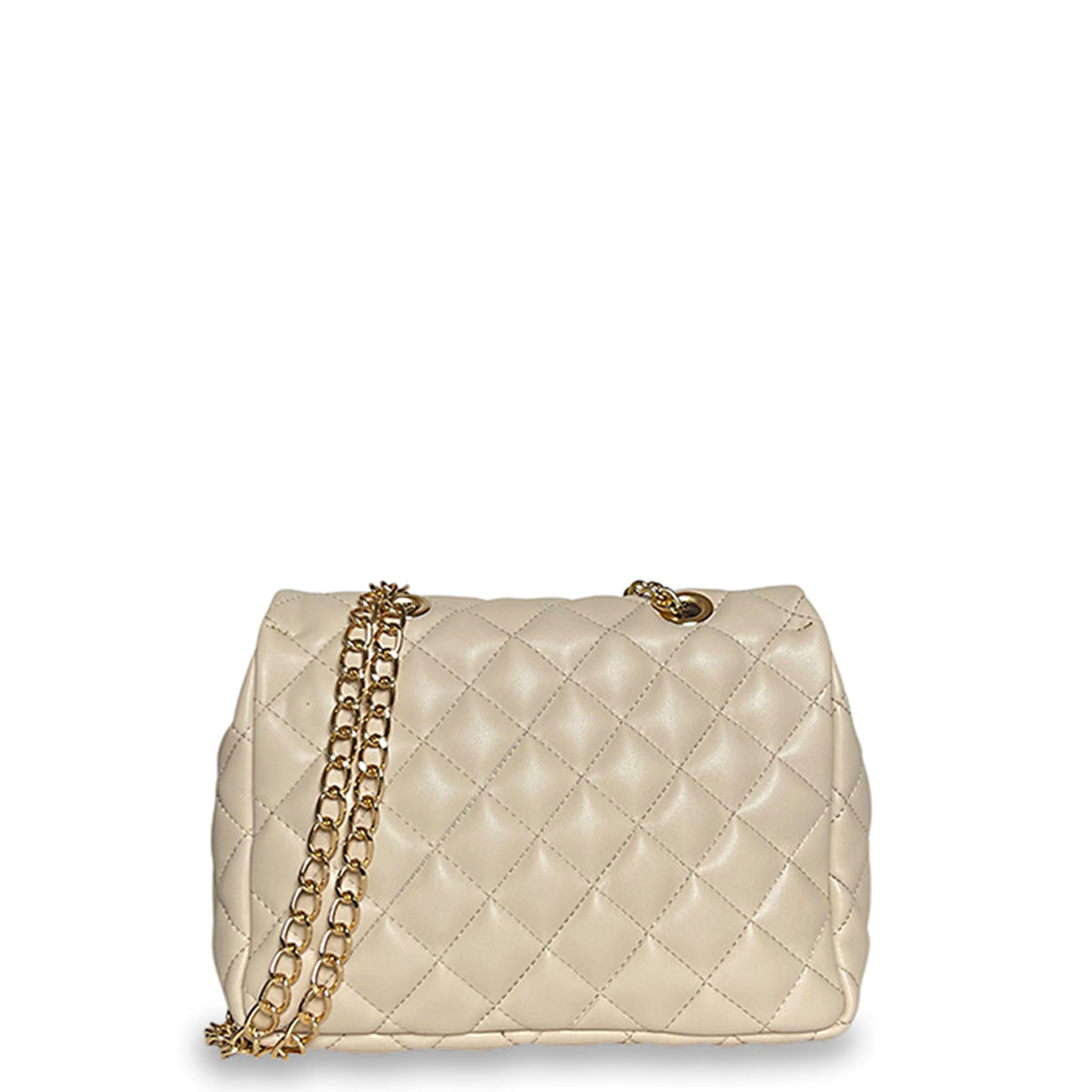 Γυναικεία τσάντα ώμου mini flap Quilted Μπεζ
