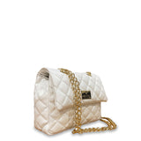 Γυναικεία τσάντα ώμου mini flap Quilted Λευκό