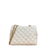 Γυναικεία τσάντα ώμου mini flap Quilted Λευκό