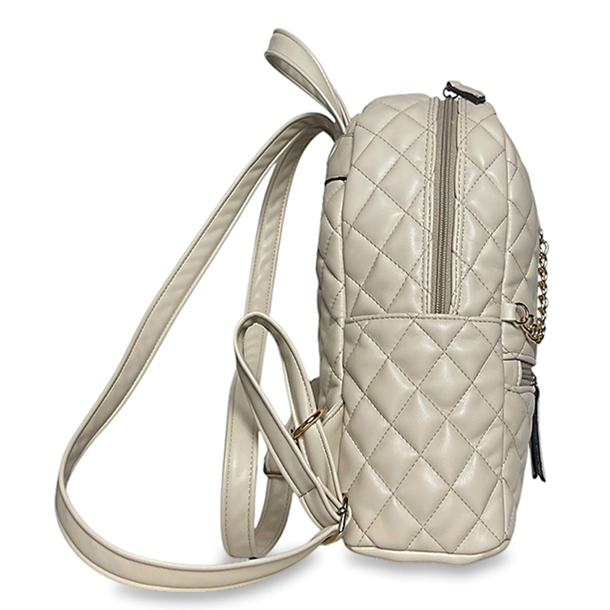 Γυναικεία τσάντα πλάτης maxi Quilted Μπεζ